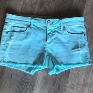 Aeropostale teal denim shorts